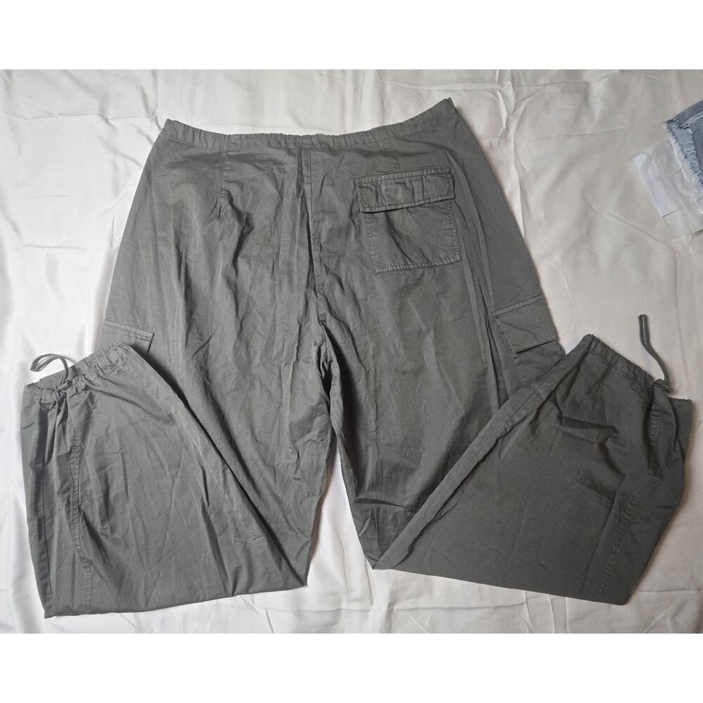 Good American Parachute Cargo Pants Drawstring Army Green (Fatigue) L NWT - Picture 5 of 10